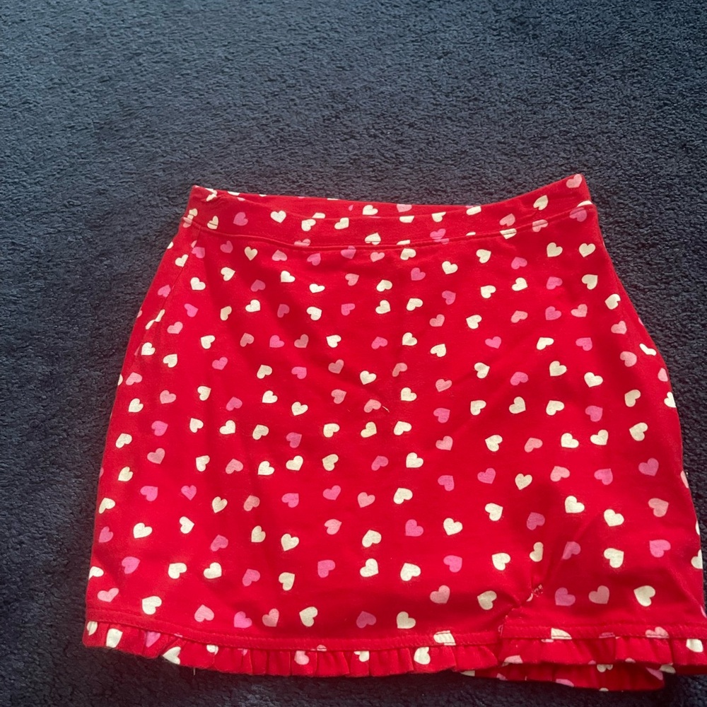 Red Heart Print Skort